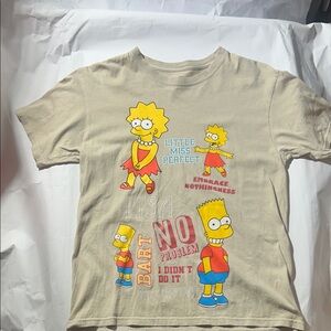 The Simpsons - Lisa & Bart Graphic Tan T-Shirt